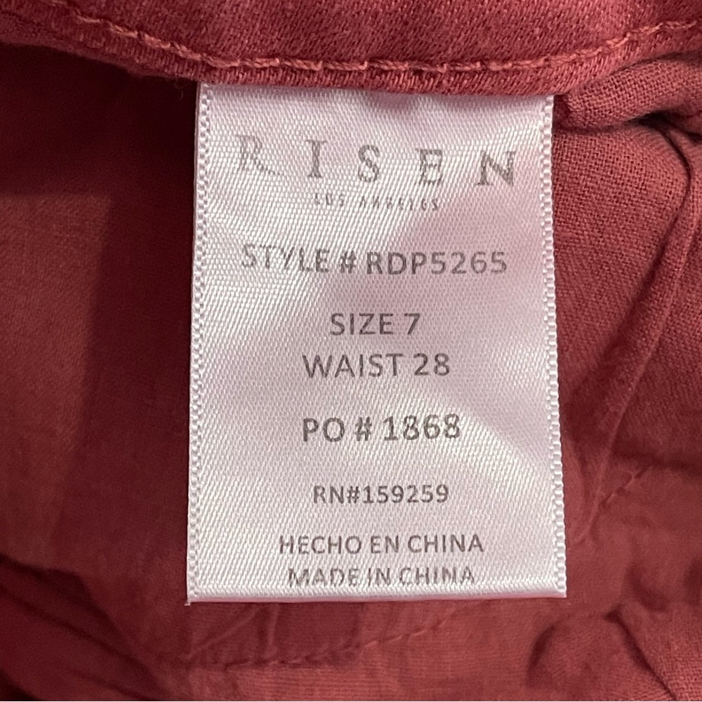 RISEN Womens Ankle Jeans Size 7/28 Distressed High Rise Raw Hem Color Brick - Picture 5 of 10